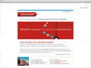 Organización de eventos: invitación al evento, enviada vía correo electrónico.